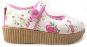 guillermina estampada floreada con taco chino 