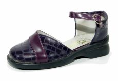 Zapato Tipo Sandalia Con Taco y Hebilla Simil Reptil