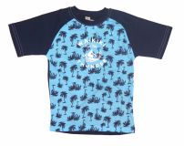 Remera Varon Manga Corta Estampado Palmeras