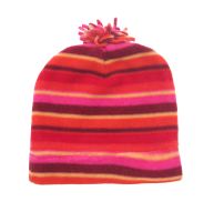 Gorro de Polar con Flecos Rayado