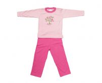Pijama Invierno Remera Manga Larga Estampado Pajaros y Pantalon Liso