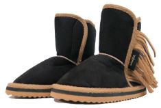 Bota de Gamuza Tipo Barker Con Flecos - Pantubota 