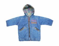 Campera de Jean Bordada con Capucha y Wata 