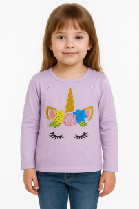 Remera Unicornio Nena manga larga 