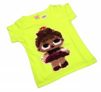 Remera Con Lentejuelas Manga Corta