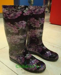Bota De Lluvia Estampado Floreado 