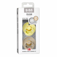 Chupete Bibs Colour Collection x 2 - Sunshine / Sand - Tetina De Caucho Natural - Latex - 0 - 6 Meses