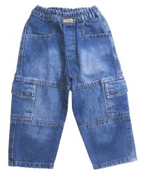 Pantalon de jean con cintura elastizada y bolsillos
