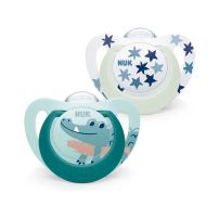 Chupete Star Day & Night x2 6 - 18 m - Efecto Luminoso En La Oscuridad 