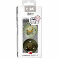 Chupete Bibs Colour Collection x 2 - Sage / Hunter Green - Tetina De Caucho Natural - Latex - 6-18 Meses
