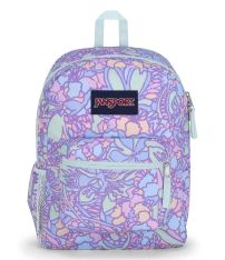 Mochila Espalda Cross Town - 1 Cierre Frontal Y 1 Bolsillo Frontal - Con Bolsillo Para La Botella - Fluid Floral Pastel Lilac 
