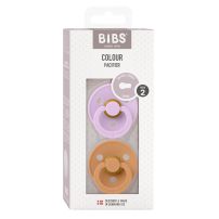 Chupete Bibs Colour Collection x 2 - Violet Sky / Pumpkin - Tetina De Caucho Natural - Latex - 6-18 Meses
