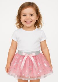 Tutu Doble Capa Liso Glitter Con Elástico