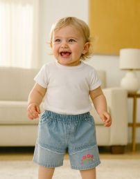Short Jean con Cintura Elastizada