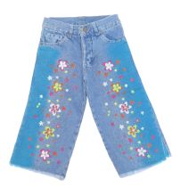 Pescadora Jean con Mariposas Bordadas