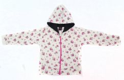  Campera Nena de Algodon Frizado con Capucha Estampado Floreado