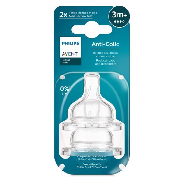 Set Tetinas Classic Anticolic Flujo Medio X2 3m+