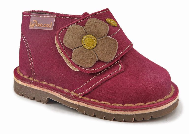 Bota Botita de Gamuza Con Goma Febo y Velcro Abrojo y Aplique de Florc