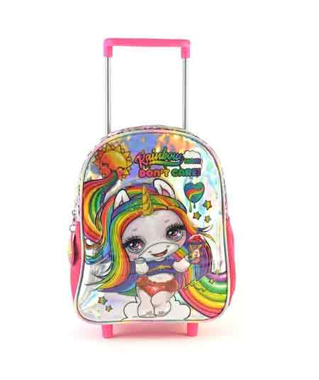 Mochila Con Carro Poopsie Slime Surprise Tornasol - 30 cm - Unicornio