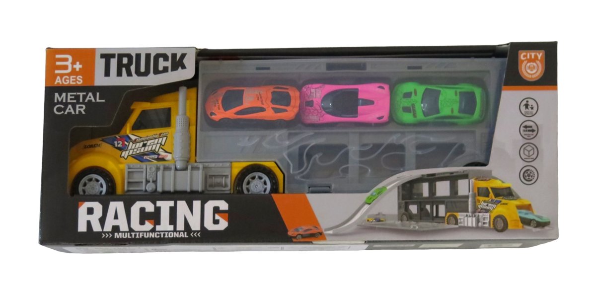 Camion Mosquito Con Rampa - Racing Multifunctional -  Incluye 3 Autos