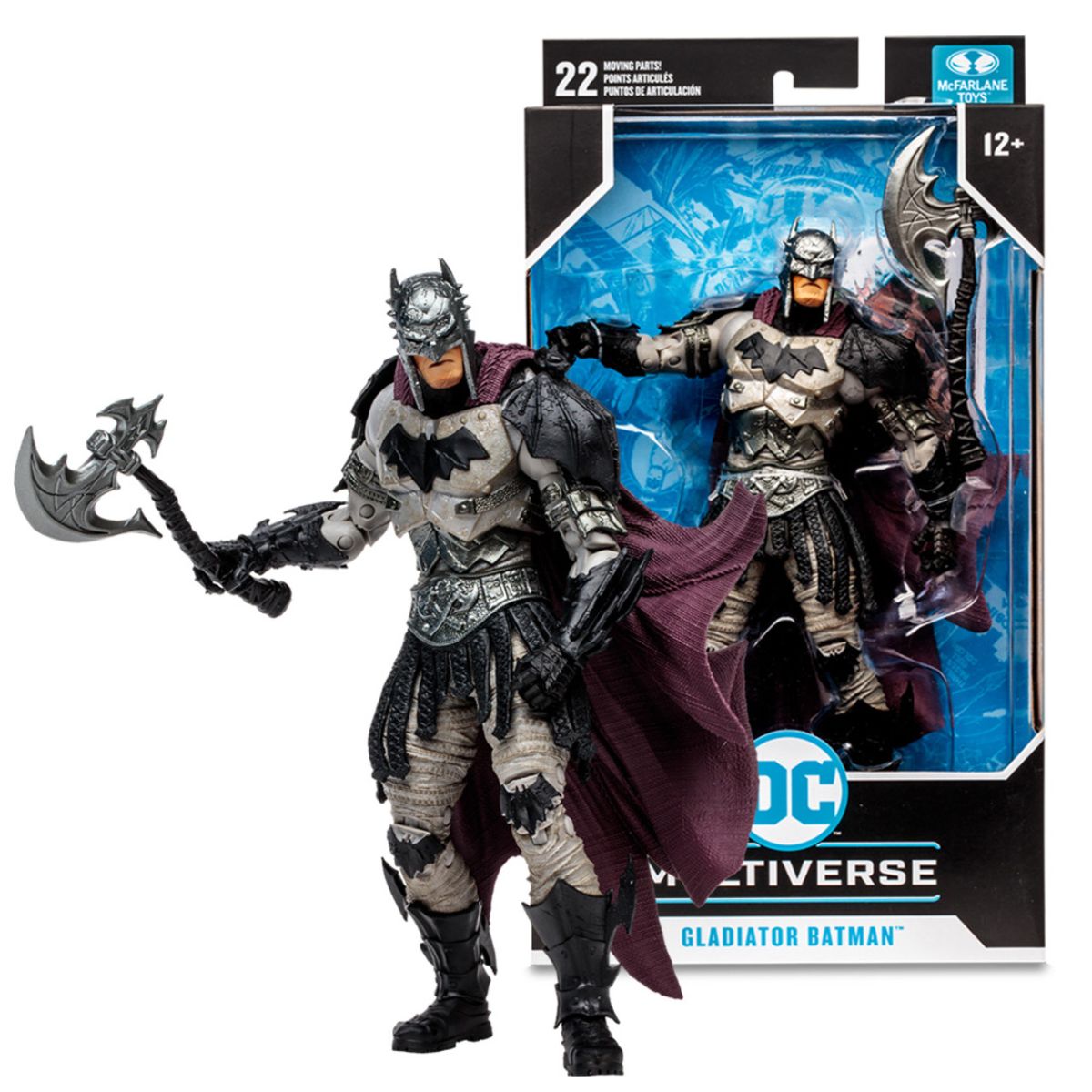 Muñeco Figura Articulada Gladiator Batman - Dark Metal - 22 Puntos De Articulacion