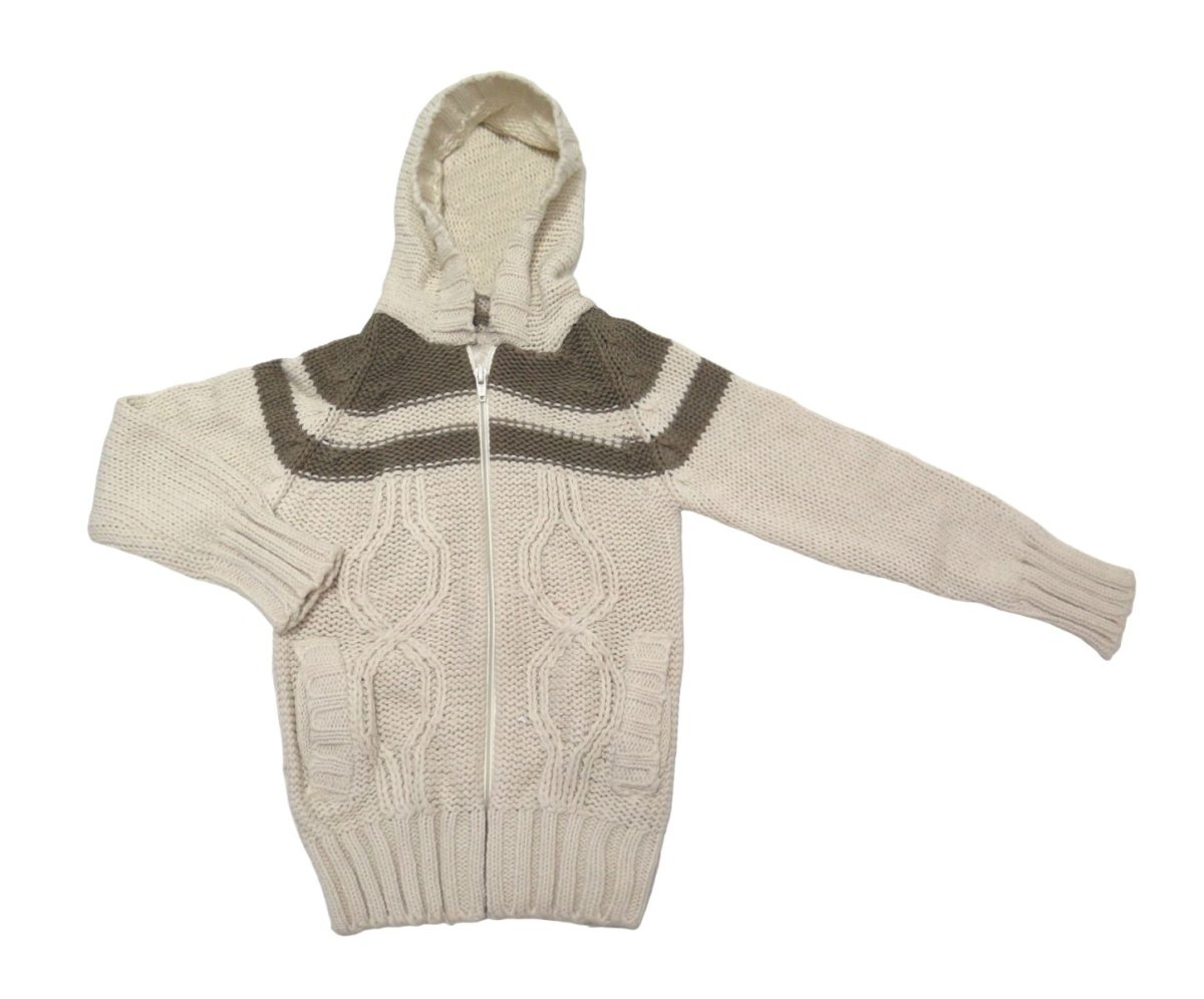 Campera Lana Tejida Con Capucha