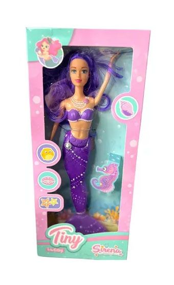 Muñeca Tiny Sirena Con luz