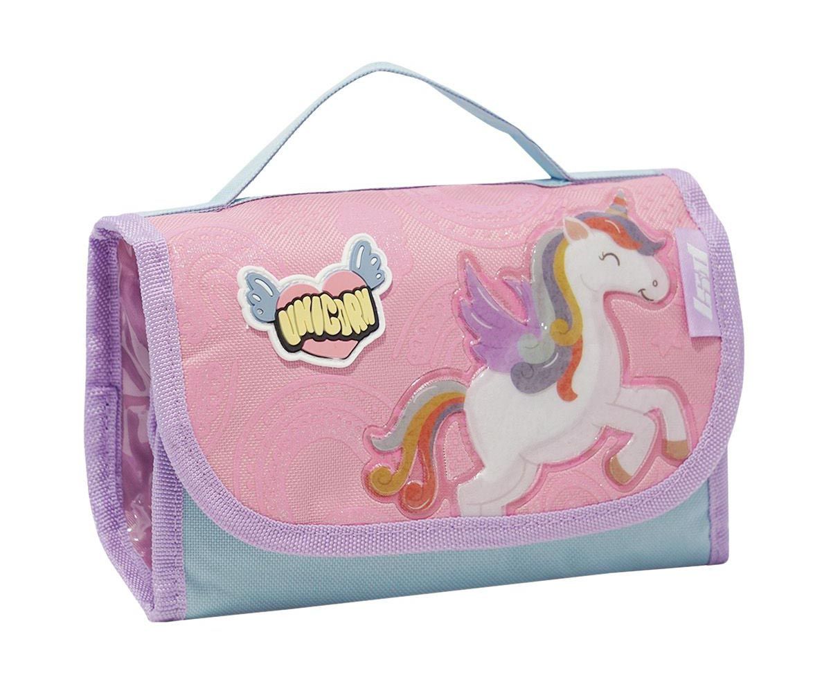Cartuchera Colegial Unicornio con Compartimentos