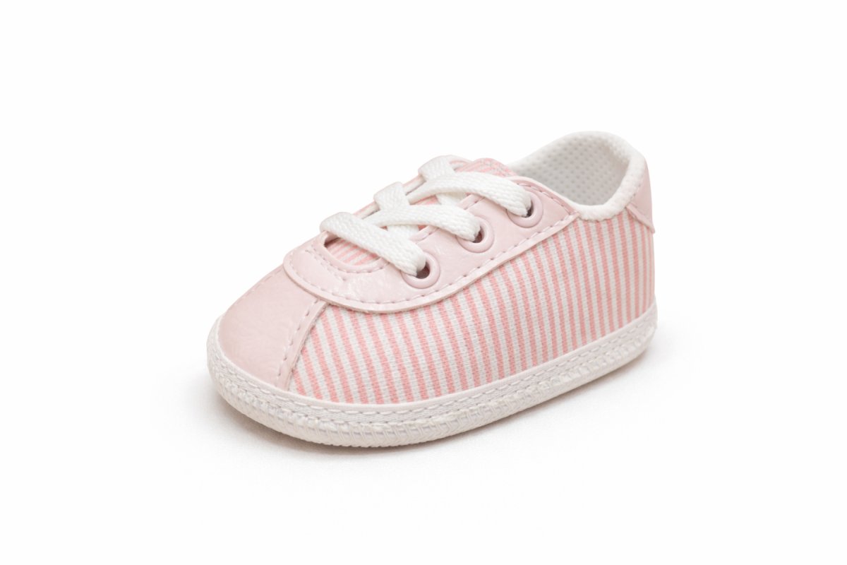 Zapatilla Lona Rayada Cordon Con Base