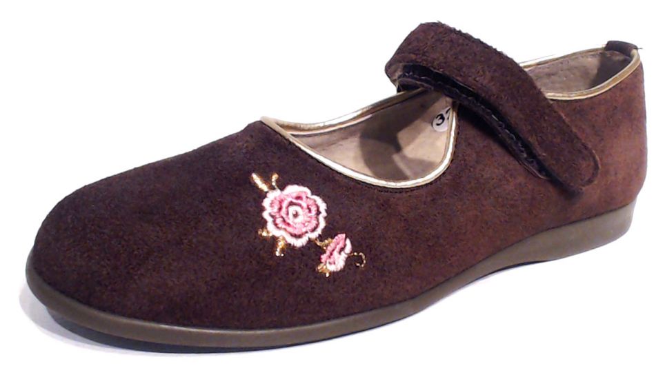 Guillermina Chinita Con Velcro de Gamuza Bordada Flor de vestir Fiona