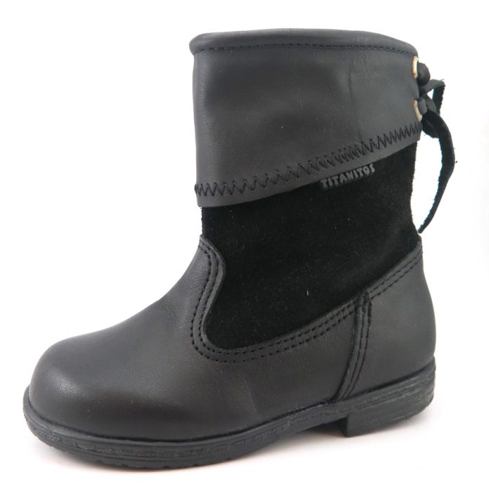 Bota caña corta de cuerina y gamuza "GISE"