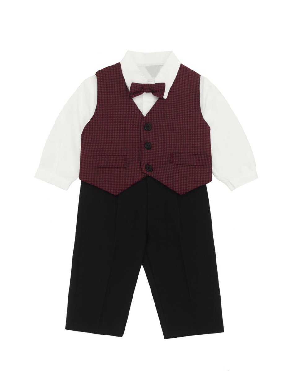 Conjunto Chaleco Camisa, Pantalon y moño