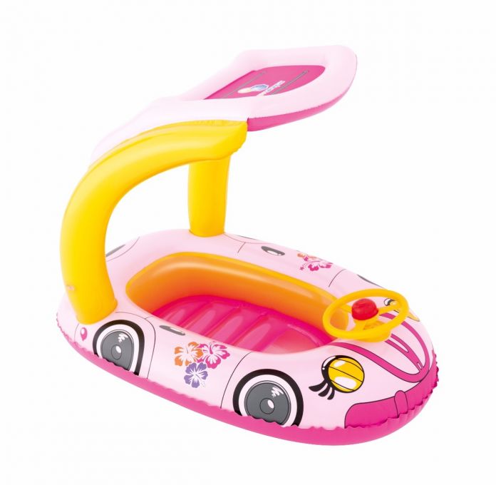 Bote Baby Boat con Techo y volante en forma de Coche - Auto / Inflable - Salvavidas
