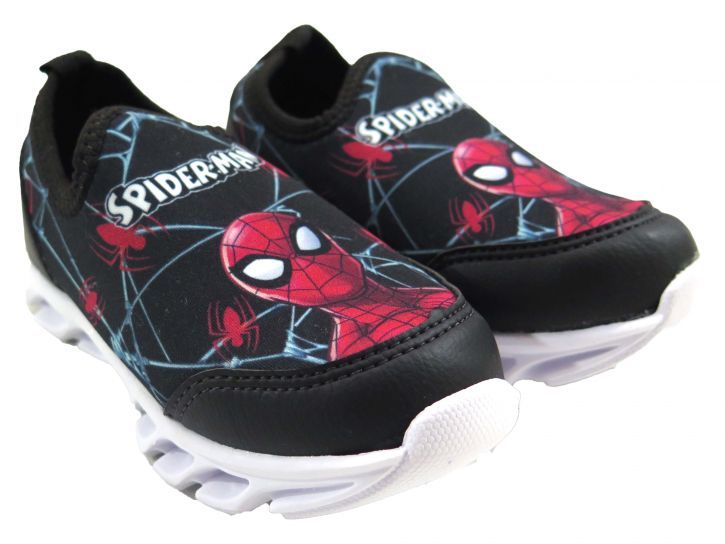 Zapatillas Spiderman Hombre Araña Con Luz Led Sin Cordon