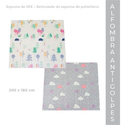 Alfombra Antigolpes Plegable Infantil Reversible 180Cm X 200Cm