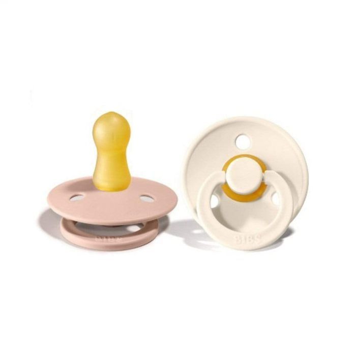 Chupete Bibs Colour Collection x 2 - Ivory/Blush - Tetina De Caucho Natural - Latex - 6M+