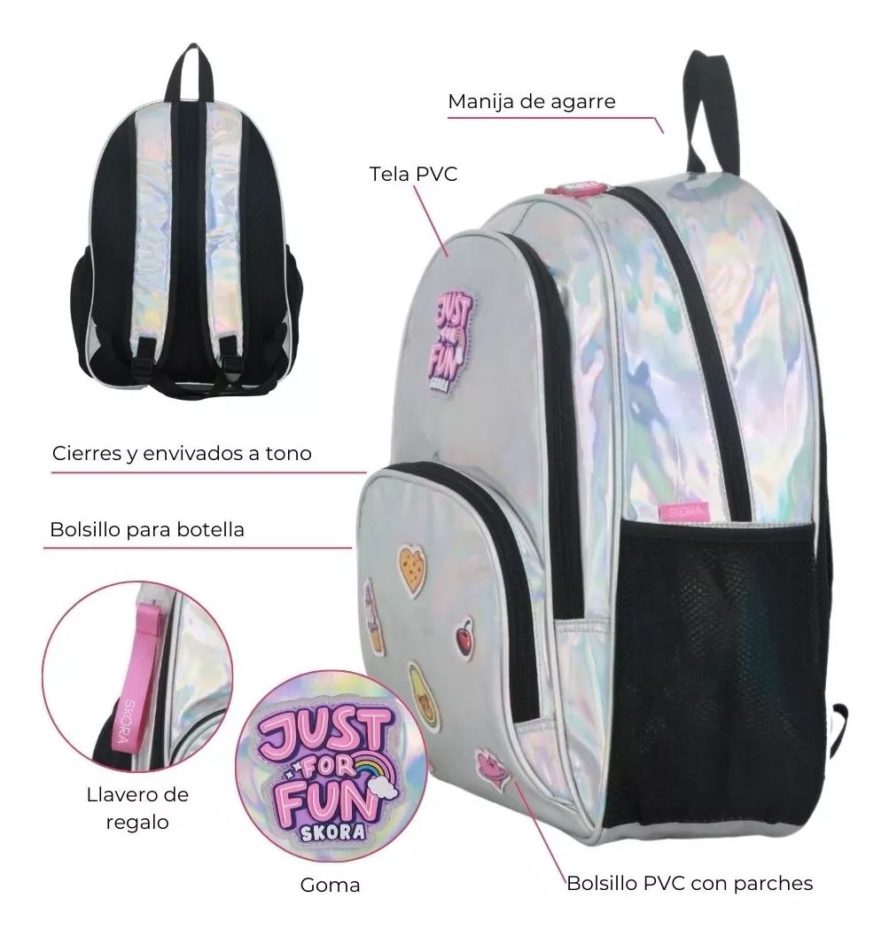 Mochila Escolar Espalda Holográfica 17 Pulgadas