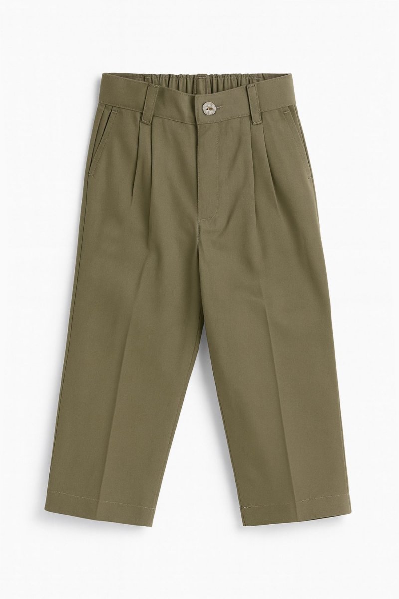 Pantalon Gabardina con pinza y cintura elastizada