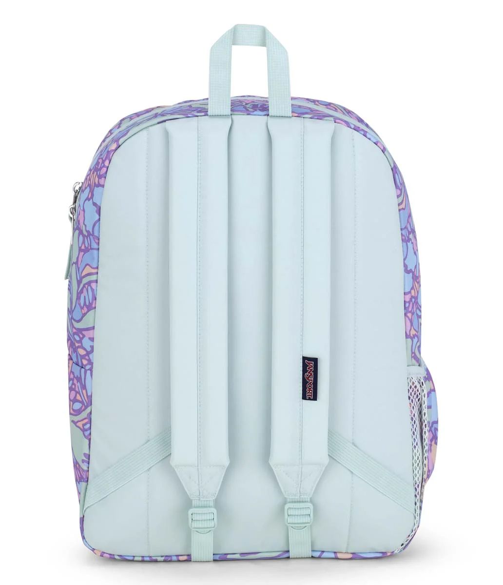 Mochila Espalda Cross Town - 1 Cierre Frontal Y 1 Bolsillo Frontal - Con Bolsillo Para La Botella - Fluid Floral Pastel Lilac