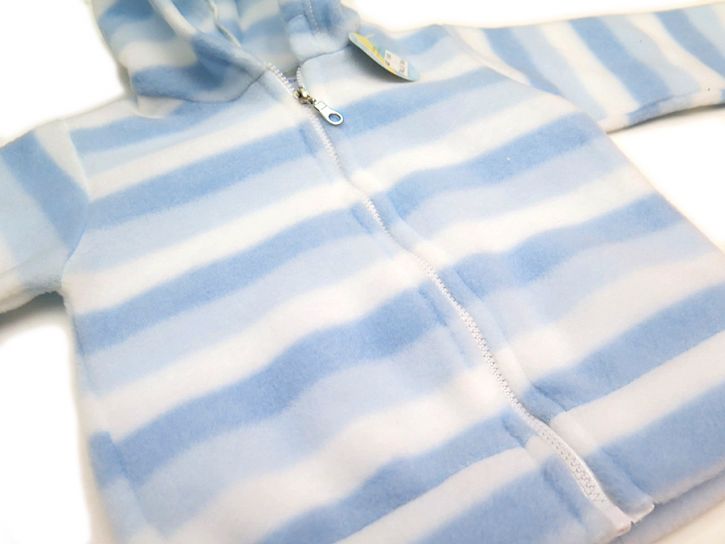 Campera Polar Rayada Con Capucha