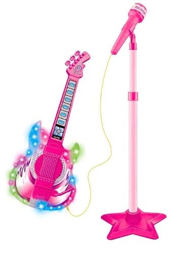 Set De Guitarra Con Luz -Sonido y Micrófono Tiny-Se Puede Conectar Al Celular