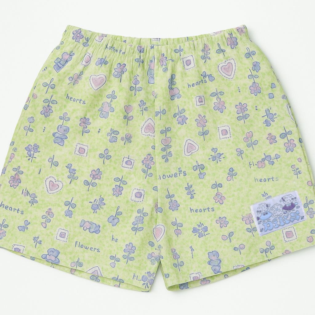 Short Algodon Estampado Cintura Elastizada