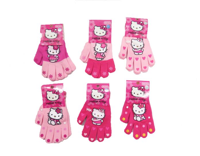 Guante Personaje Tejido Estampado de Hello Kitty con Lunares