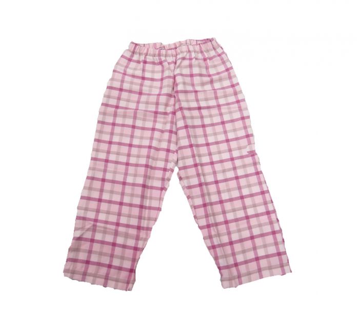 Pijama de Invierno Remera Manga Larga Estampada Corona y Pantalon Escoces