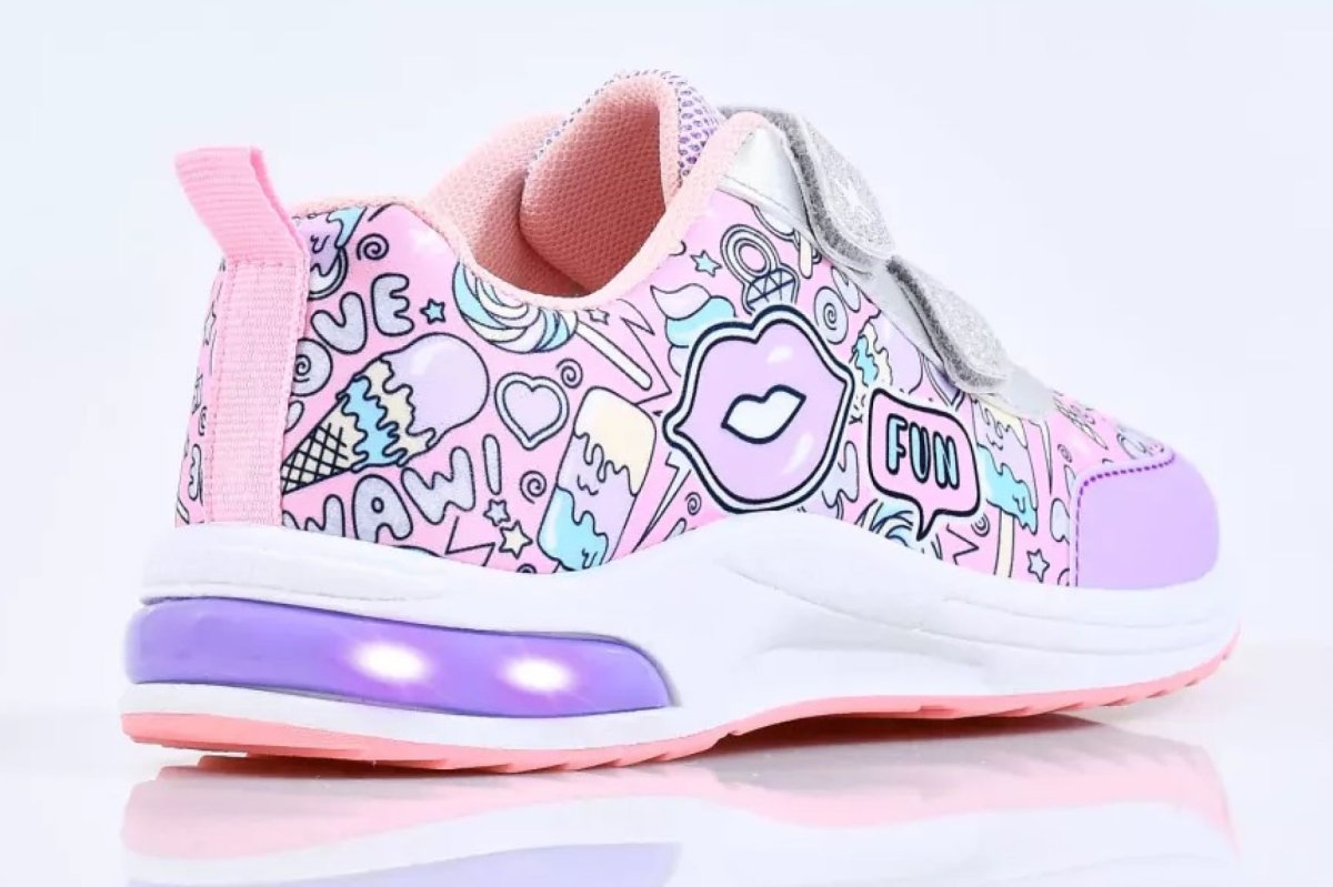 Zapatillas Beso Fun Love Velcro - Luz Al Pisar - Luces