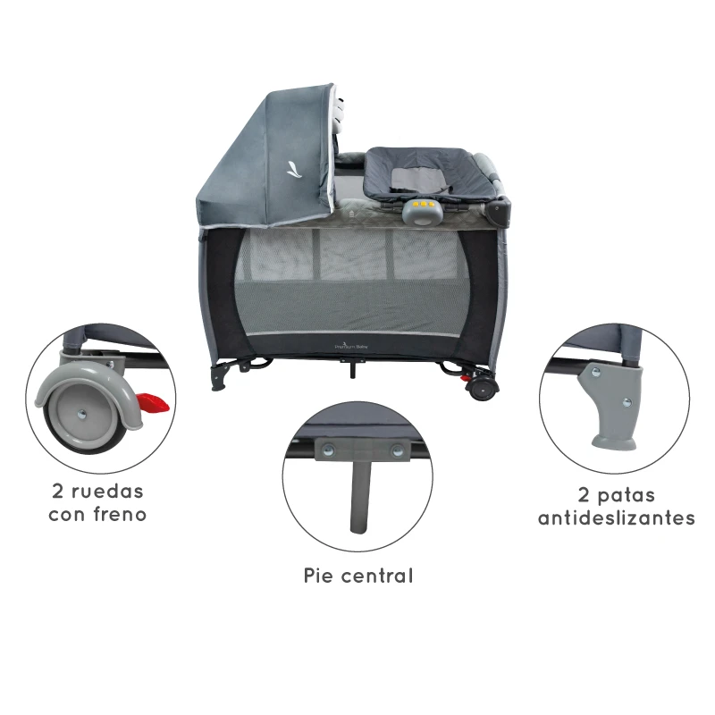 Practicuna Mecedora Confort Plus cambiador luz musica y vibracion
