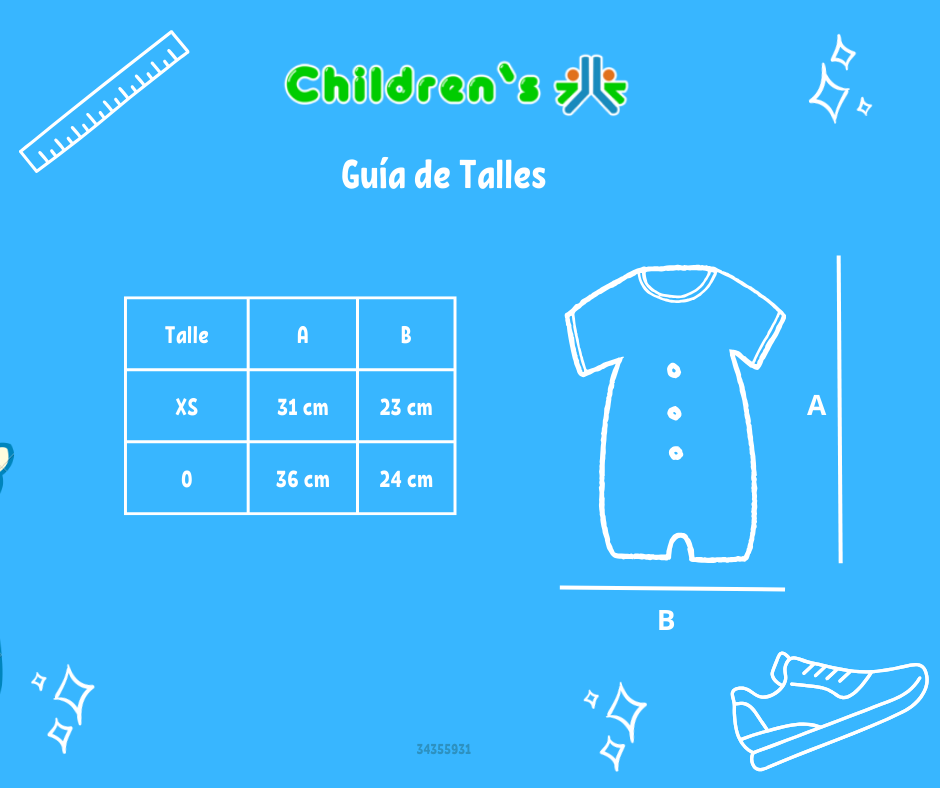 Tabla de talles — Enteritos Babucha Batista labrado con cuello bordado