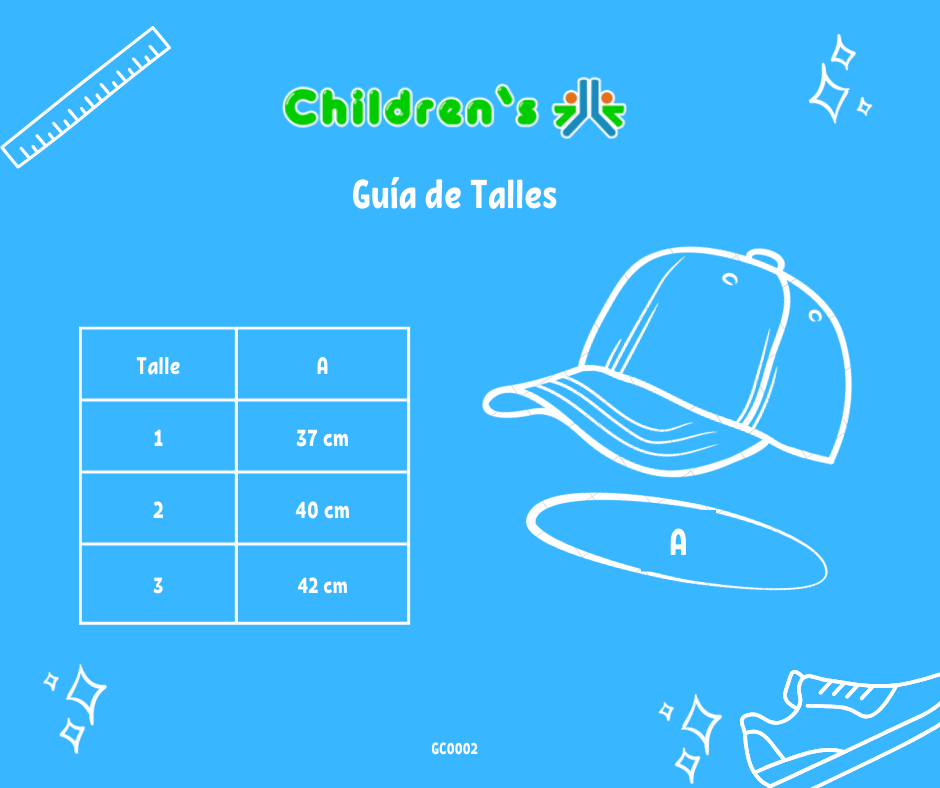 Tabla de talles — Gorro Cap con Visera en tela camisera
