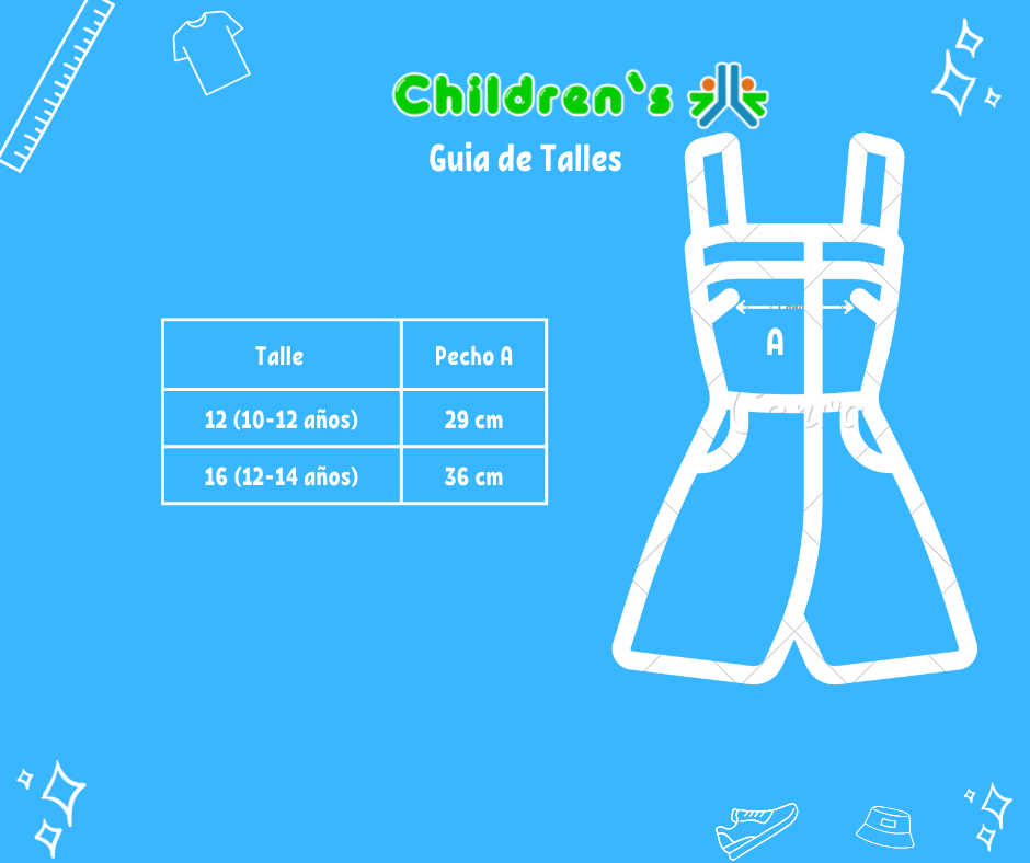Tabla de talles — Enterito Mono Algodon Estampado