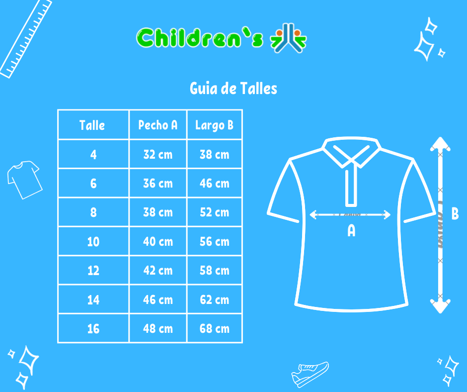 Tabla de talles — FELIPE Chomba Lisa Pique COLOR